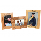 Collection of alder wood photo frames each customized