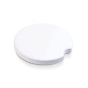 white ceramic car coaster