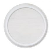 White 12" x 12" Faux Wood Round Framed Sign