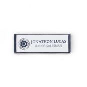 Silver Gloss Name Badge Insert 1.5"x3" Punch N Press
