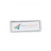 Silver Matte Name Badge Insert 1.5"x3" Punch N Press