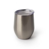 silver 12oz stemless wine glass with lid